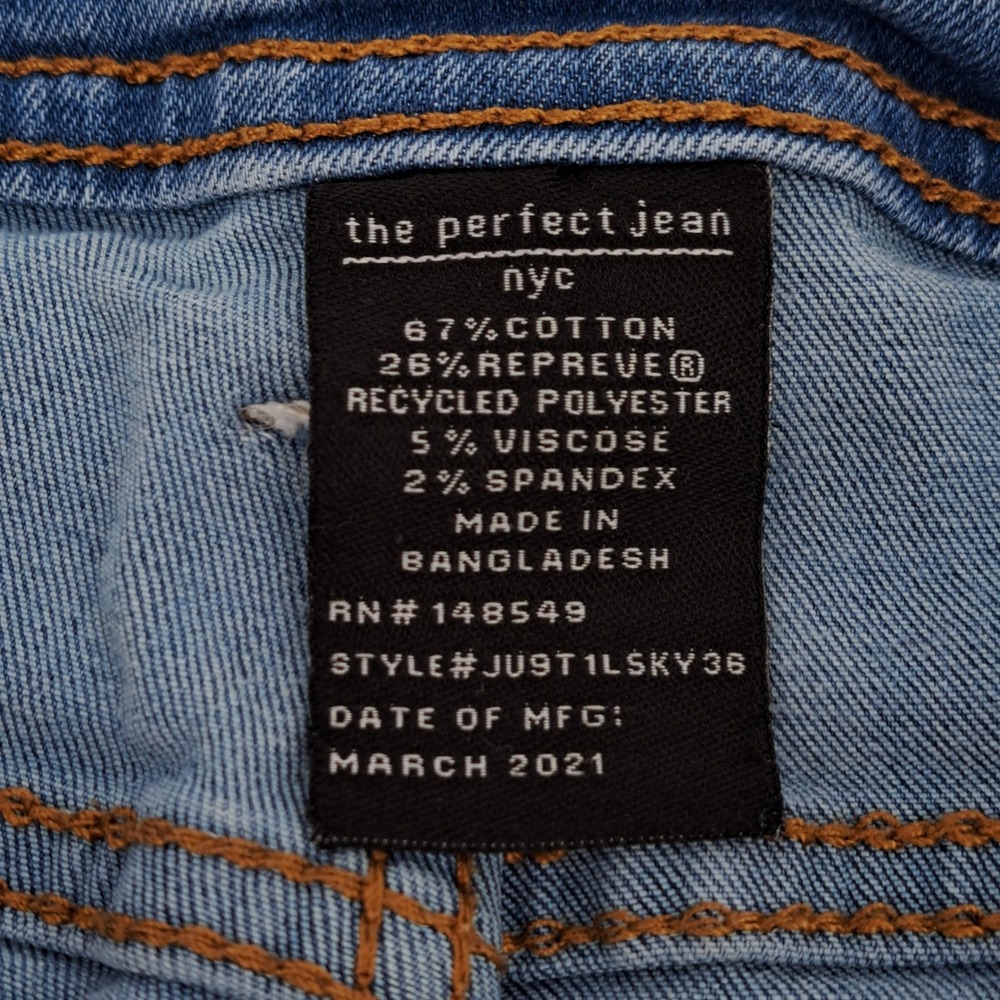 The Perfect Jean NYC Slim Fit Jeans Mens 38x36 Cotton Blend Light Blue Stretch - Picture 4 of 10